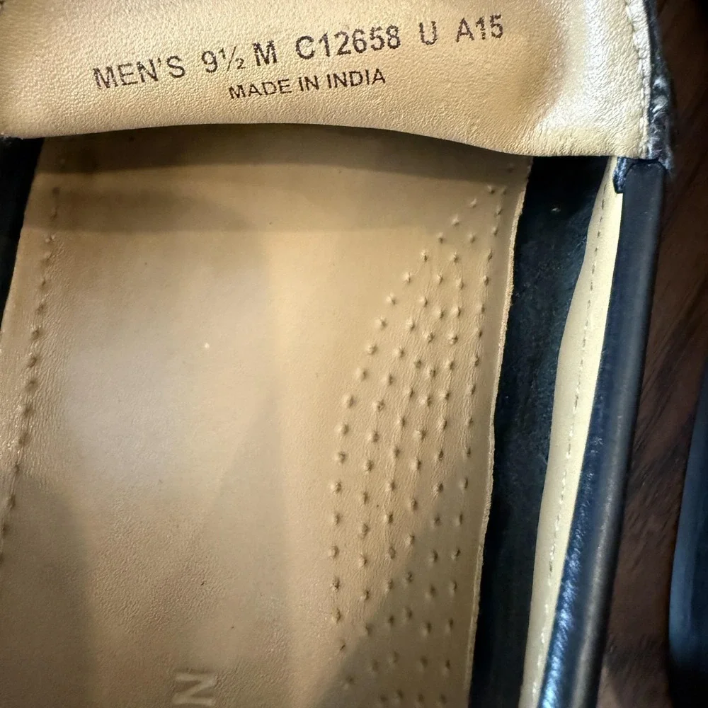 Cole Haan Shoes Mens 9.5 Black Leather Loafers Slip On Moc Toe Dress C12658 Nice
